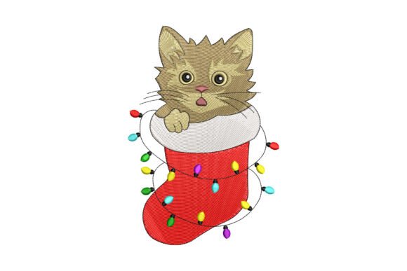 Christmas Cat in a Stocking: An Embroidery Seller Review