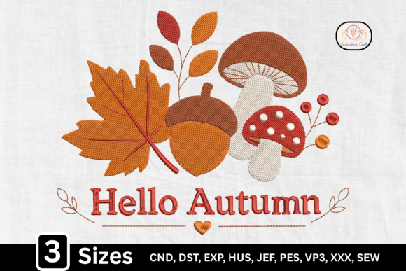 Fall Mushroom Acorn Hello Autumn Design Review