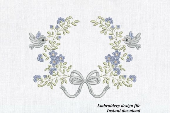 Floral Bird Wreath: Wedding Frame for Kids