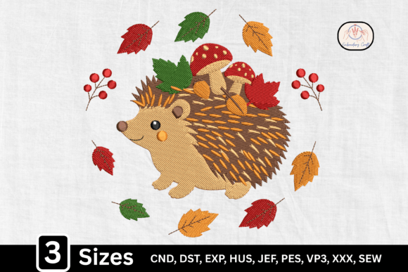 Woodland Cute Autumn Hedgehog for Apparel